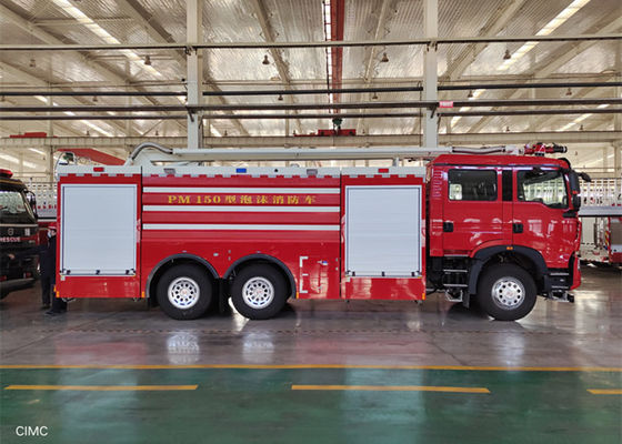 500Kg Dry Powder Filling 100Km/H Foam Fire Truck Brigade Truck 6.45m Lifting