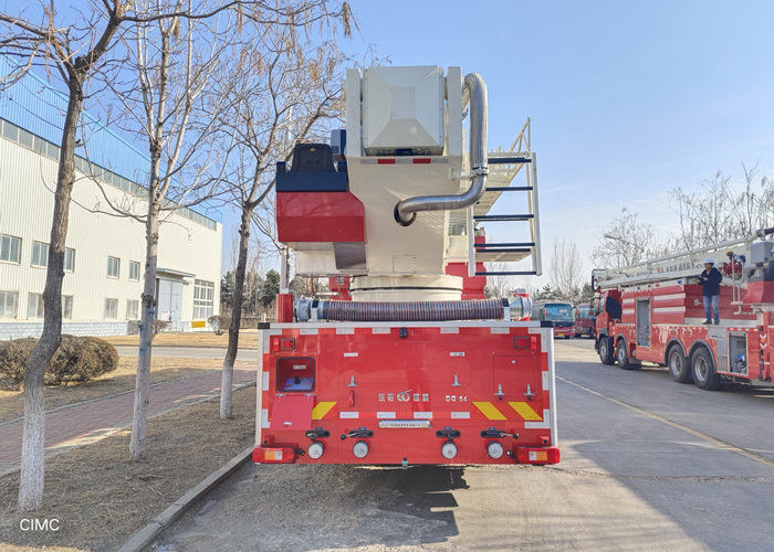 Shanghai  Jindun VOLVO FM540 84R Aerial Ladder Fire Truck H Style Outrigger
